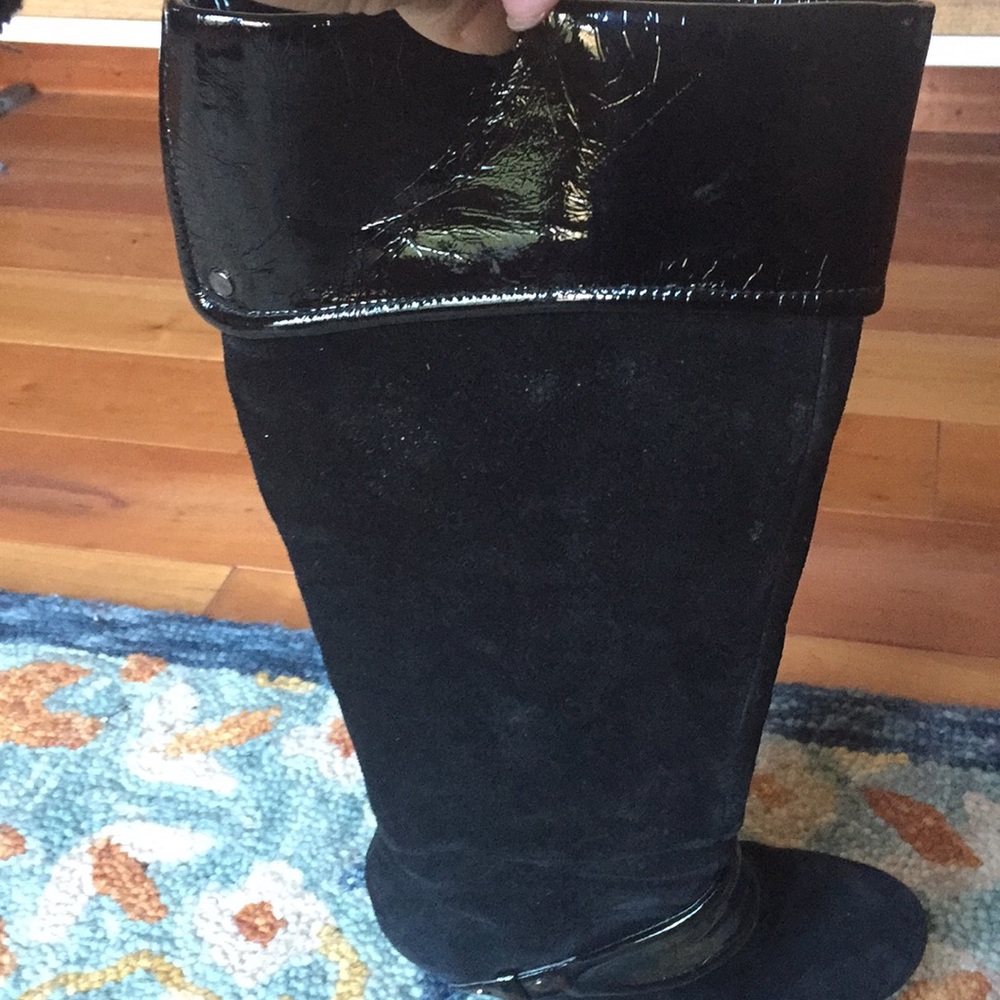 Black suede boots